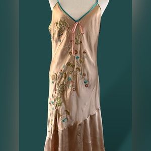 NWOT Silk Embroidered Slip Dress by Futura